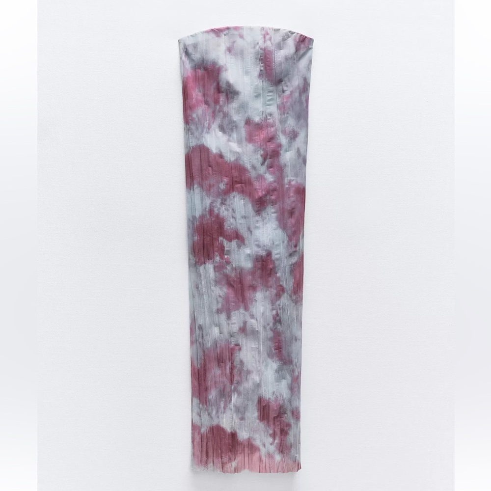 Zara Purple and Gray tie dye stretch organza dress BNWT